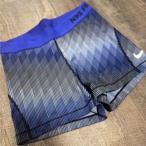Nike Pro Blue and Black Striped Activewear